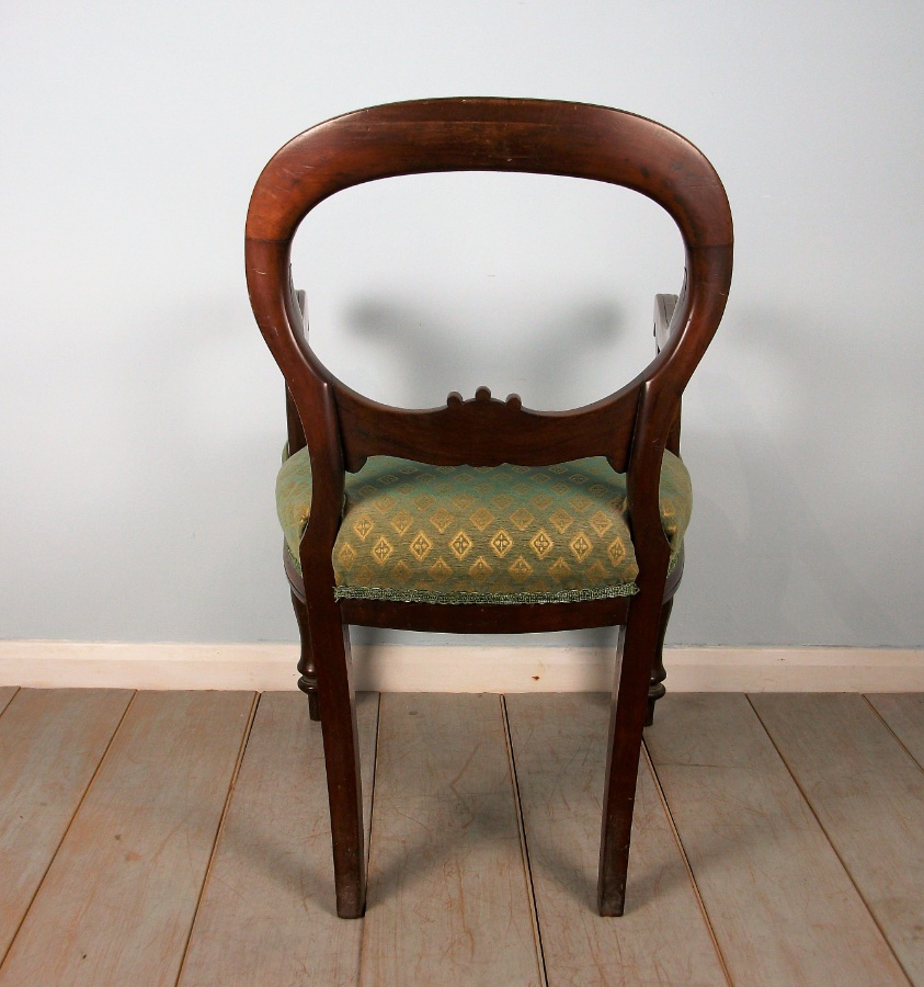 	19th Century Mahogany Balloon Back Desk Chair